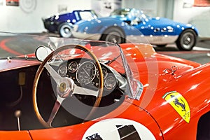Maranello, Italy Ã¢â¬â July 26, 2017: Exhibition in the famous Ferrari museum Enzo Ferrari of sport cars, race cars and f1.